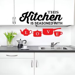 LANSTICK Black & Red Kitchen Love Self-Adhesive Wall Sticker-image-18