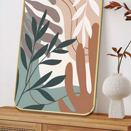 SAF Beige & Brown Wooden Floral and Botanical Wall Art-image-47