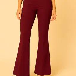 SHAHVEER CREATION Women High-Rise Relexed Fit Bootcut Trousers-image-84