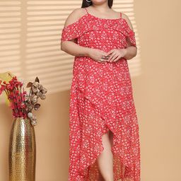 theRebelinme Women Plus Size Floral Printed Layered Georgette A-Line Maxi Dress-picture-20