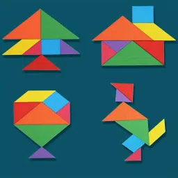 shinetoy Square Tangram Game Chess XO Tic-tac-Toe Nine-Square Three-in-one Puzzle image 3