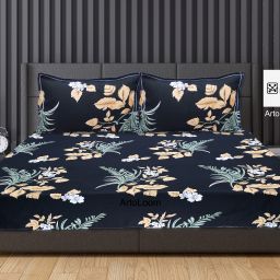 300 TC Cotton Double Floral Flat Bedsheet-image-50