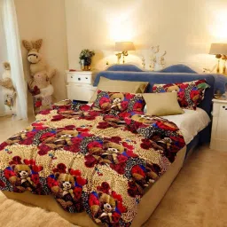 180 TC Polycotton Double 3D Printed Flat Bedsheet-image-89