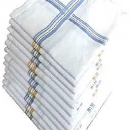 NIFTER White Cotton Classic Pocket Square Hankies for men Bride Wedding Hankies ["White"] Handkerchief-image-56