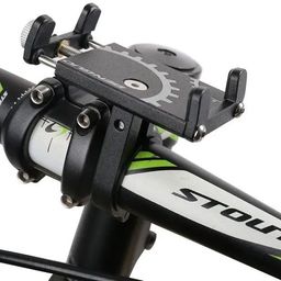 dstechbar Bicycle Premium Aluminum Mobile Holder Handlebar Stand Mount Bracket, (Black) Bike Mobile Holder-picture-1