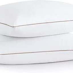 Goose Down Premium Golden Piping Pillow Down & Feather Solid Sleeping Pillow Pack of 2-image-51