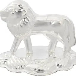pure silver lion idol for pooja and home decor, chandi ka sher Decorative Showpiece-3.2 cm-image-37