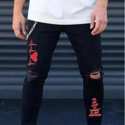 Men Jogger Fit Mid Rise Black Jeans-image-55