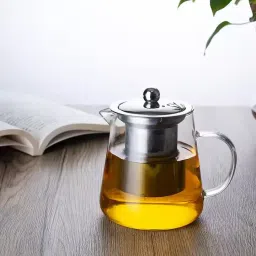 Glass Teapot with Removable Stainless Steel Infuser, Borosilicate Glass Tea Pot Tea Urn-1