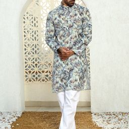 KRAFT INDIA Men Floral Printed Regular Kurta with Pyjamas-image-100