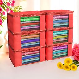 Aura Red Set of 6 Regular Multi-Utility Organisers-7