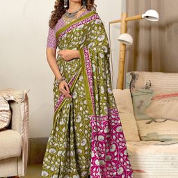 Anouk Floral Pure Cotton Saree-picture-15