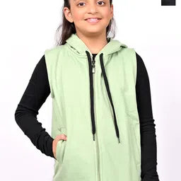 BAESD Girls Pack Of 2 Hooded Solid Fleece Casual Open Front Jackets-picture-32