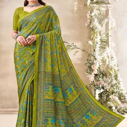 DURGA EMPORIO Floral Pure Crepe Saree-picture-32