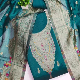 SAINOOR Banarasi Jacquard Woven Design Unstitched Dress Material-27
