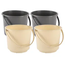 Kuber Industries Grey & Beige 4 Pieces Multi Purpose Small Buckets-5 L-16