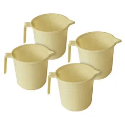 Kuber Industries Cream-Coloured 4 piece Solid Plastic Bath Accessories Set-42