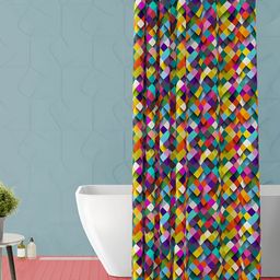 ArtzFolio Yellow & Blue Printed Waterproof Shower Curtain-image-63