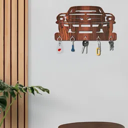 OLIVE TREE Brown 5 Hooks Wooden Key Holder-image-18