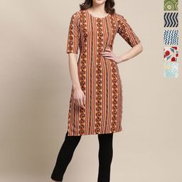 7Threads Women Pack Of 6 Ethnic Motifs Printed Daily Straight Kurtas-image-86