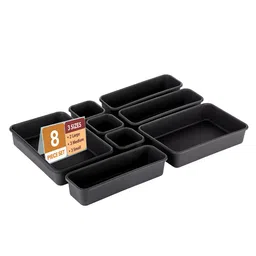 Kuber Industries Black 8 Pieces Multi-Purpose Organisers-13