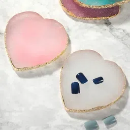 RANORE 2 Pcs Heart Shape Nail Art Mixing Palette-8