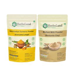 HerbsLand Set Of 2 Wild Turmeric & Multani Mitti Face Pack Powder - 100 g Each-22