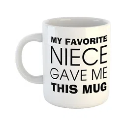 ARTBUG White Printed Ceramic Glossy Core Set of Cups and Mugs-12