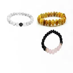 Divine souvenirs Unisex Set Of 3 Artificial Beaded Elasticated Bracelets-20
