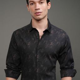 HIGHLANDER Men Slim Fit Cutaway Collar Abstract Printed Casual Shirt-picture-41