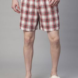 PRONK Checked Cotton Woven Boxer TM-BXR-019-WHT-S-image-3