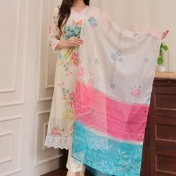 KALINI Women Floral Embroidered Kurta with Trousers & With Dupatta-picture-23