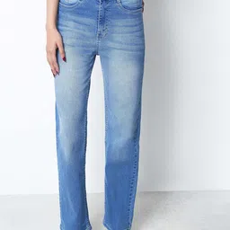 ZUYA Women Straight Fit High-Rise Heavy Fade Stretchable Jeans-picture-25