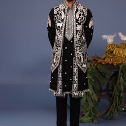 KALPRAAG Men Floral Embroidered Regular Sequinned Kurta with Trousers & With Dupatta-picture-18