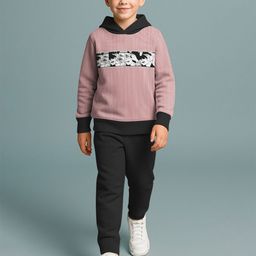 HELLCAT Boys Striped Hooded Sweatshirt With Trousers-image-109