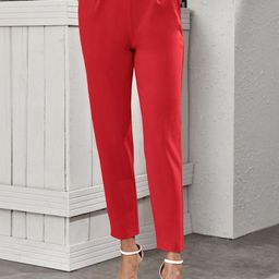 DTR FASHION Women Carrot Regular Fit Mid-Rise Pleated Regular Trousers-image-96