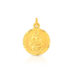 BHIMA 22K BIS Hallmark 916 Purity Yellow Gold Devotional Ganapathi Pendant-image-86