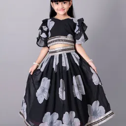 BAESD Girls Printed Ready to Wear Lehenga &-image-23