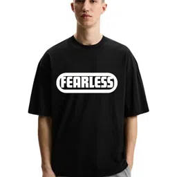 Fashnobic Men Typography Printed Round Neck Cotton Oversized T-shirt-image-83