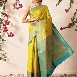 Silk Land Kanjivaram Silk Zari Woven Big Border Saree-image-108