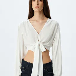 Koton Puff Sleeve Crop Top-image-49