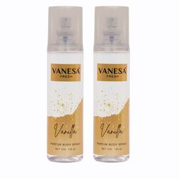 VANESA FRESH Set Of 2 Vanilla Long Lasting Parfum Body Spray - 135 ml Each-39
