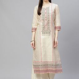 Tulsattva Women Floral Embroidered Regular Kurta with Trousers-picture-49