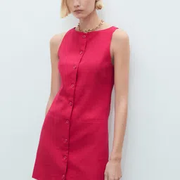 MANGO Boat Neck Button-Down Mini Sheath Dress-picture-12