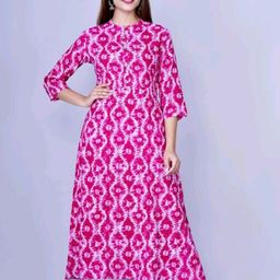 SSKfashions Women Abstract Printed Mandarin Collar A-Line Calf Length Kurtas-49