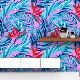 ArtzFolio Printed UV-Resistant Anti-Bacterial Watercolor Palm Leaves Peel & Stick Wallpaper-image-64