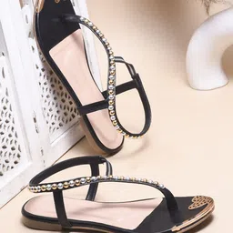 Try Me Women Solid Ethnic Open Toe Flats-image-66