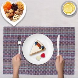 LooMantha 2-Pcs Purple & Red Striped Table Placemats-6