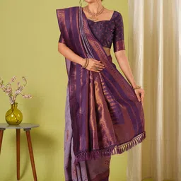 HERE&NOW Woven Design Zari Banarasi Saree-picture-23