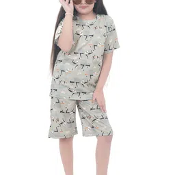 BUFFARO Girls Printed Short Sleeves T-shirt With Shorts-picture-39